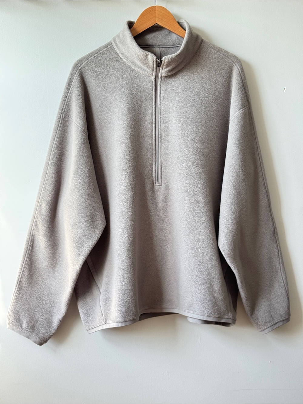 Lululemon Oversized-Fit Fleece Half Zip Pullover Sweater Gray Size XL